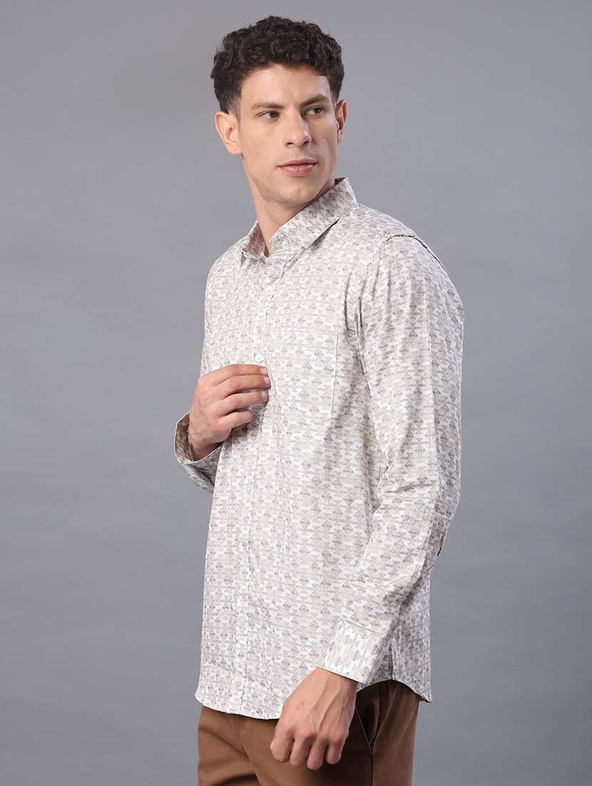men printed long sleeve regular fit casual shirt - 21983694 -  Standard Image - 2