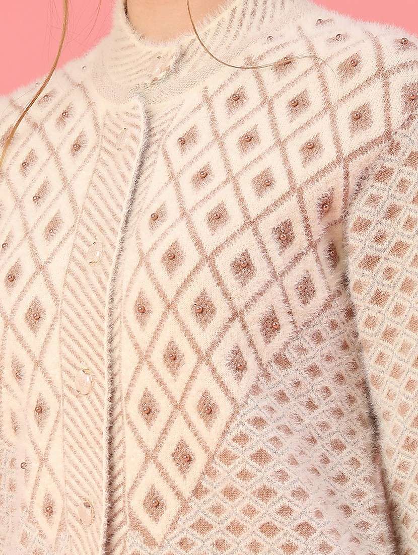 women self design long sleeve cardigan - 21983863 -  Standard Image - 2