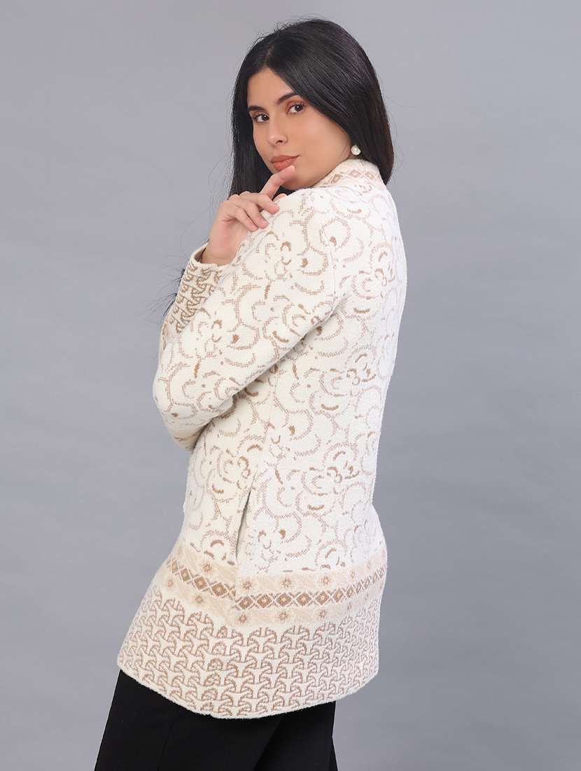 women self design long sleeve cardigan - 21983915 -  Standard Image - 2