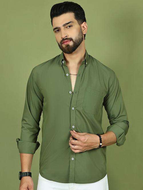 men solid collared long sleeve regular fit shirt - 21984402 -  Standard Image - 0