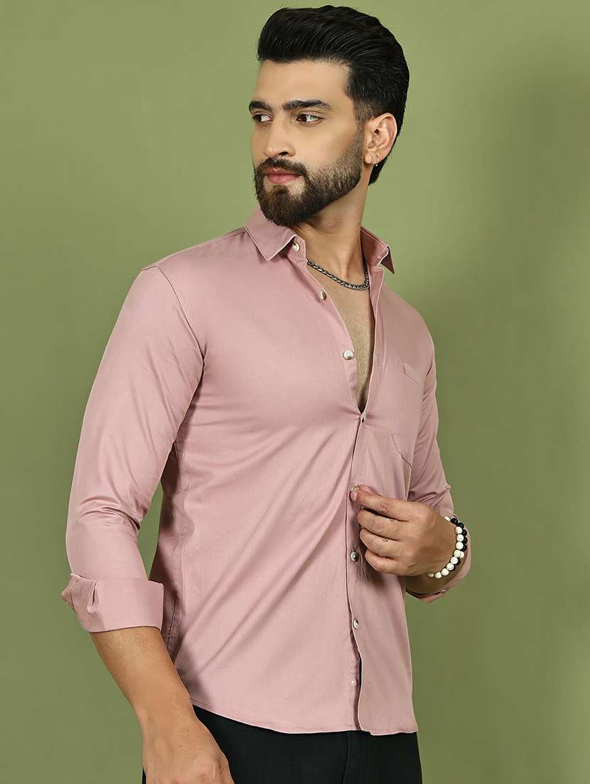 men solid long sleeve slim fit casual shirt - 21984405 - Standard Image - 2