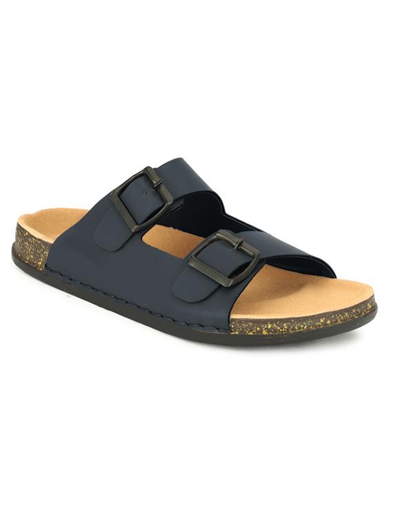 men blue solid slip on sandal - 21984425 - Standard Image - 2