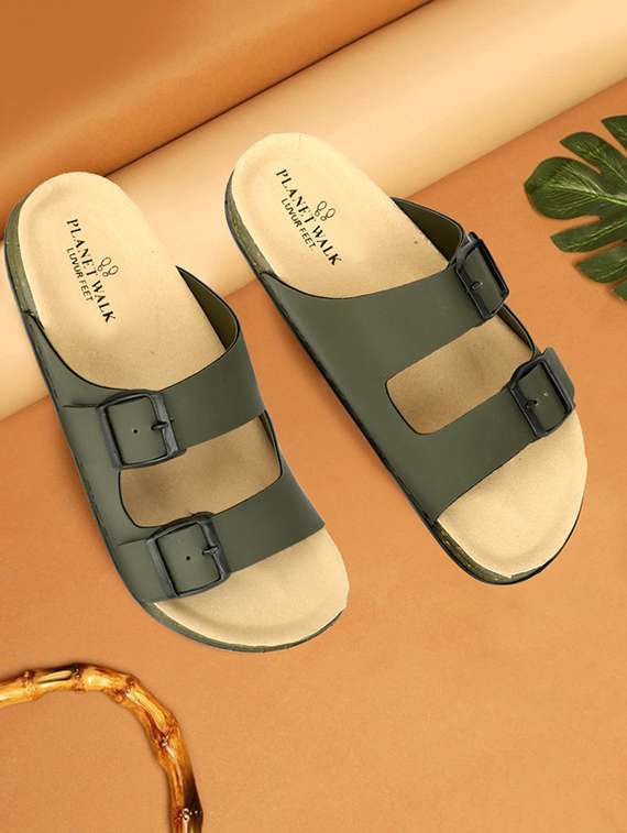 men solid slip on sandal