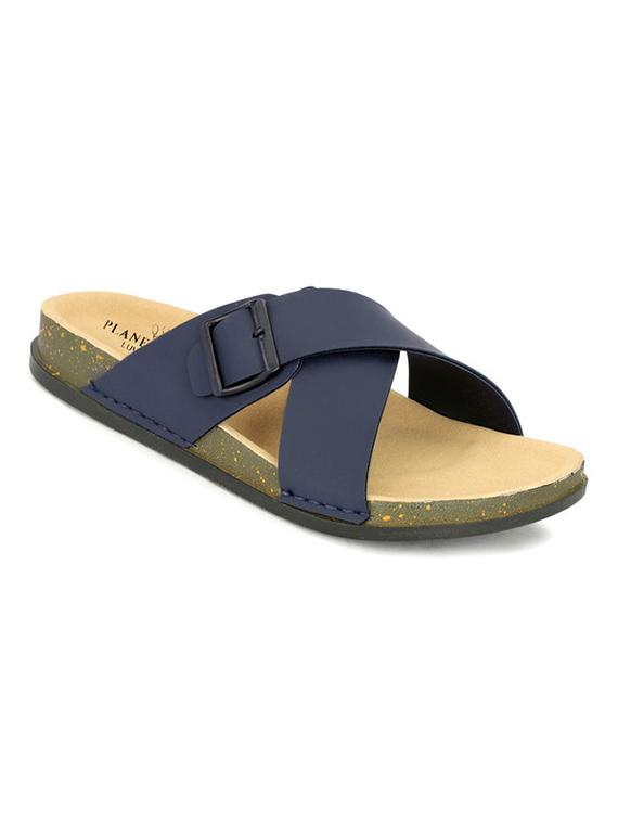 men navy blue slip on sandal - 21984437 - Standard Image - 2