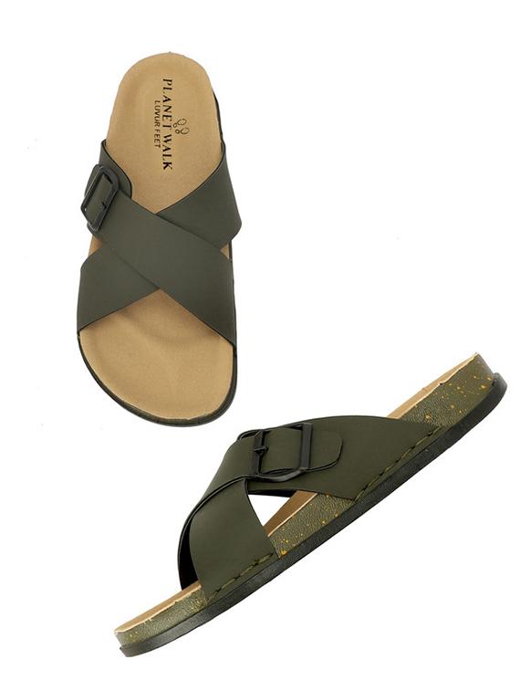 men solid slip on sandal - 21984438 - Standard Image - 2