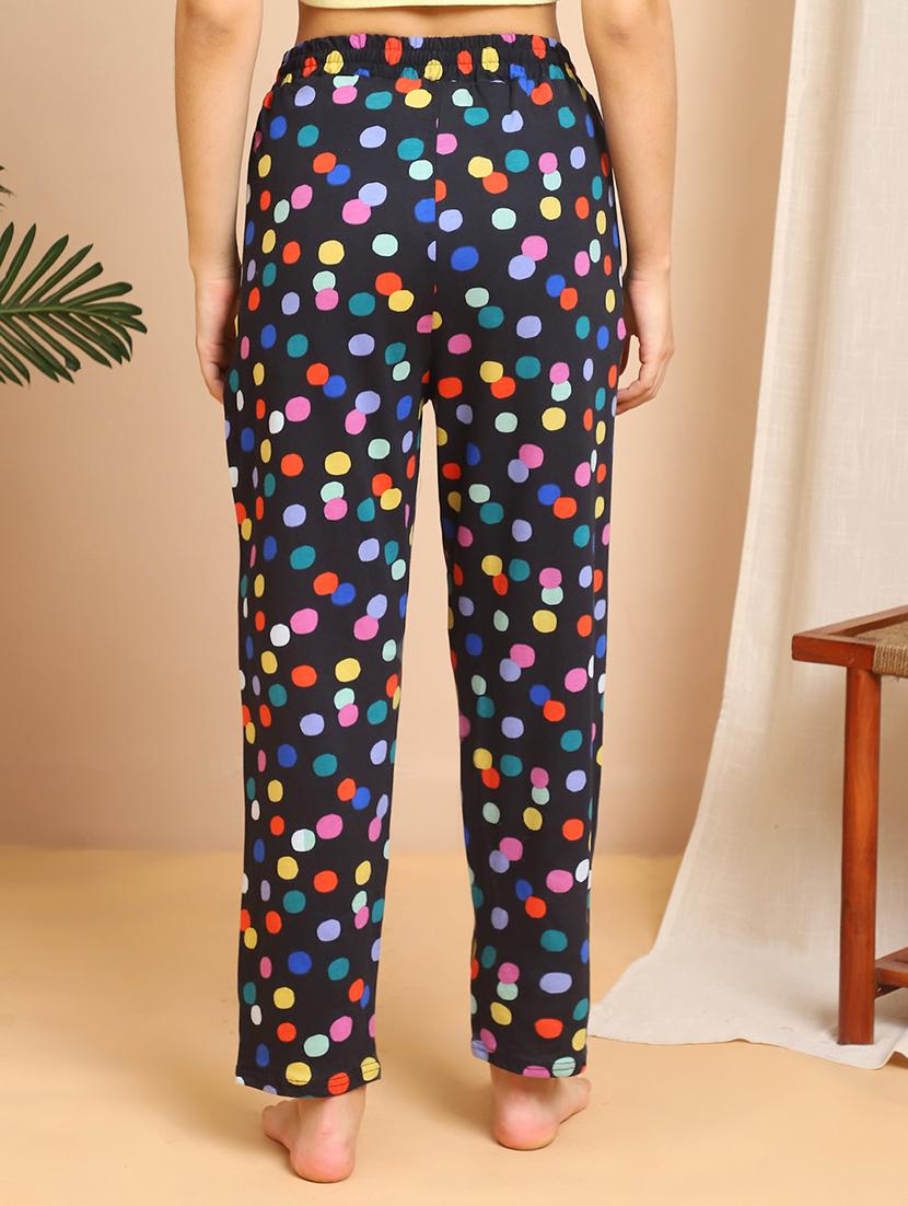 women polka doted mid rise lounge wear pajama - 21984458 - Standard Image - 2