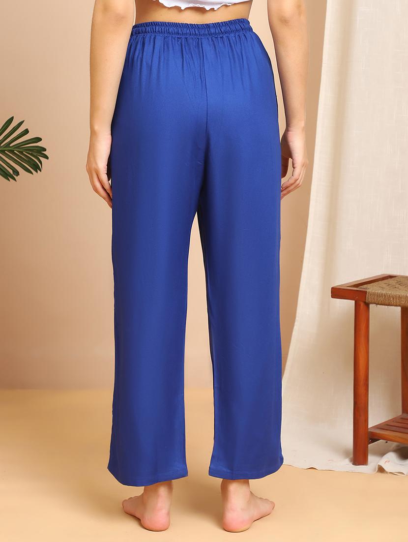 women solid mid rise lounge wear pajama - 21984459 - Standard Image - 2