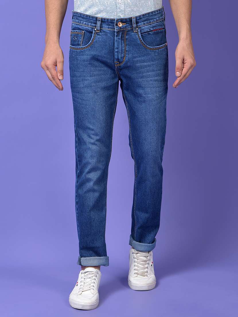 men solid mid rise slim fit jeans - 21984499 -  Zoom Image - 0