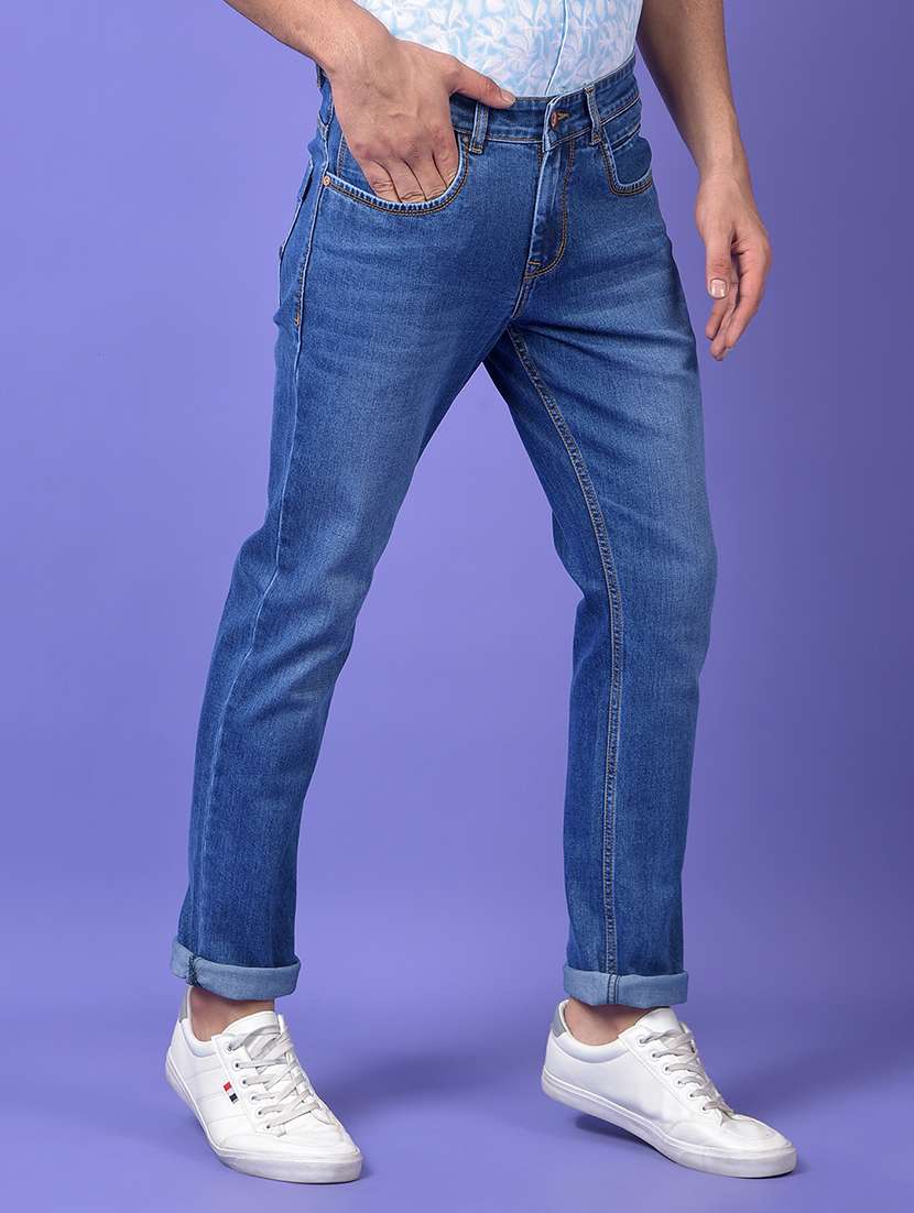 men solid mid rise slim fit jeans - 21984500 -  Standard Image - 2