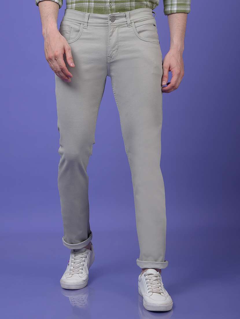 men solid mid rise slim fit jeans