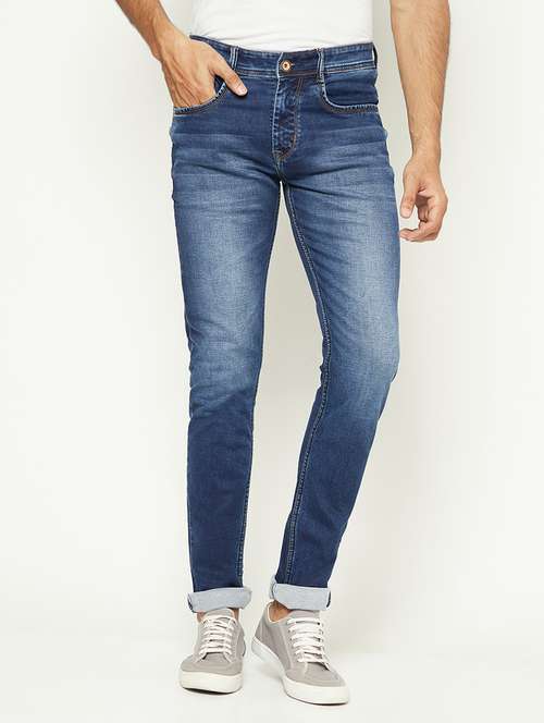 men solid mid rise slim fit jeans - 21984523 - Standard Image - 0