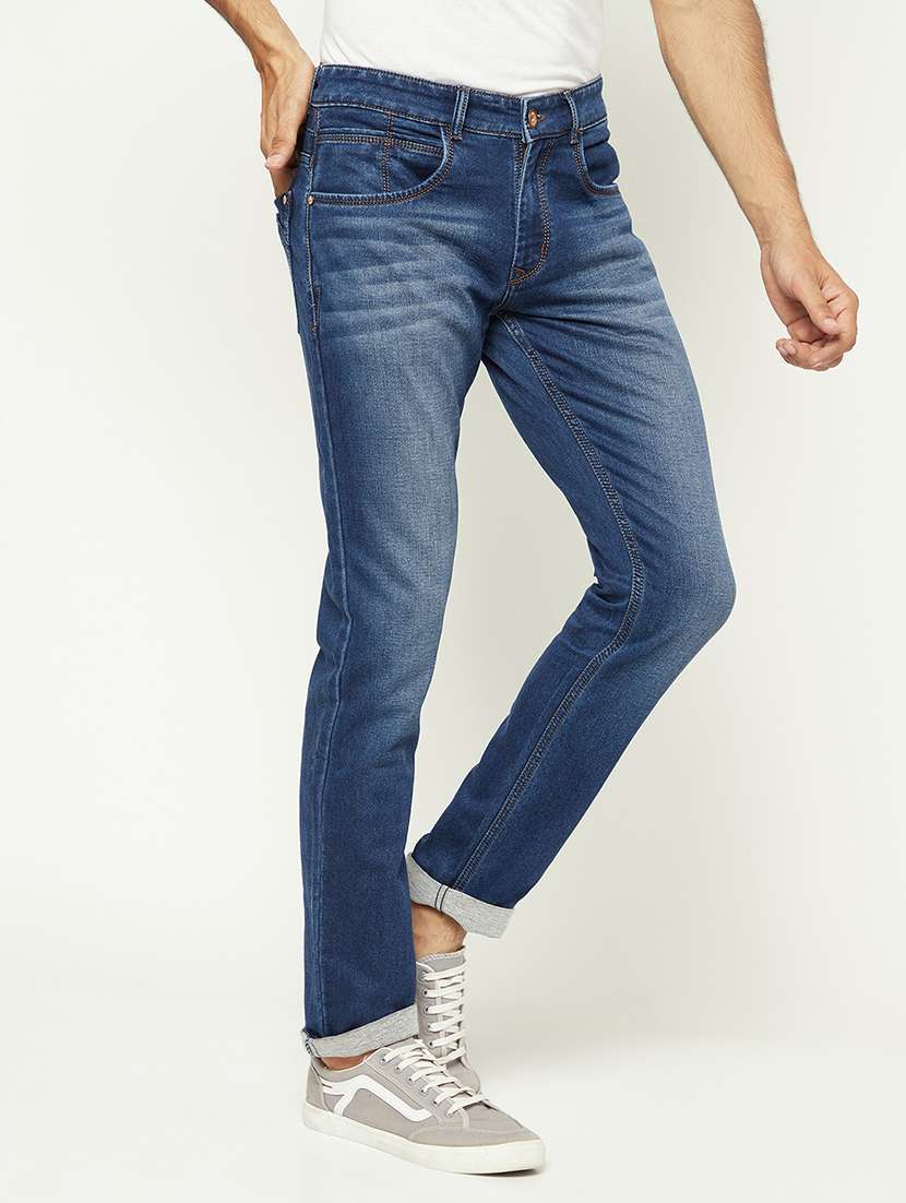 men solid mid rise slim fit jeans - 21984532 -  Standard Image - 2