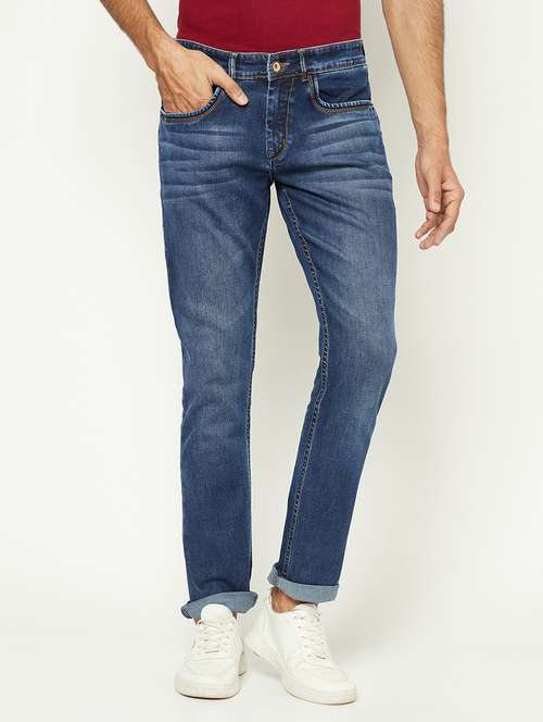 men solid mid rise slim fit jeans - 21984533 -  Standard Image - 0
