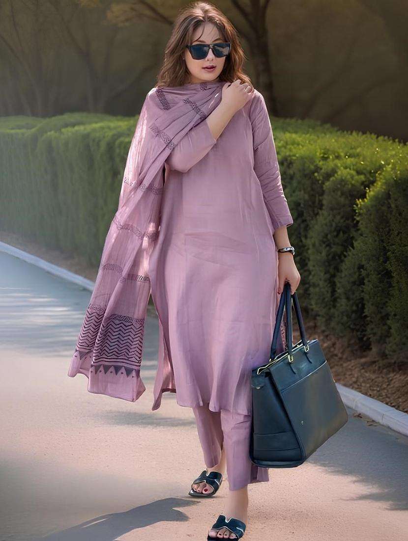 purple kurta pant  set