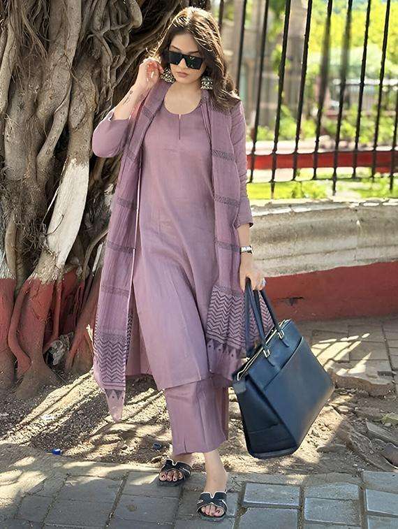 purple kurta pant  set - 21984568 -  Standard Image - 2