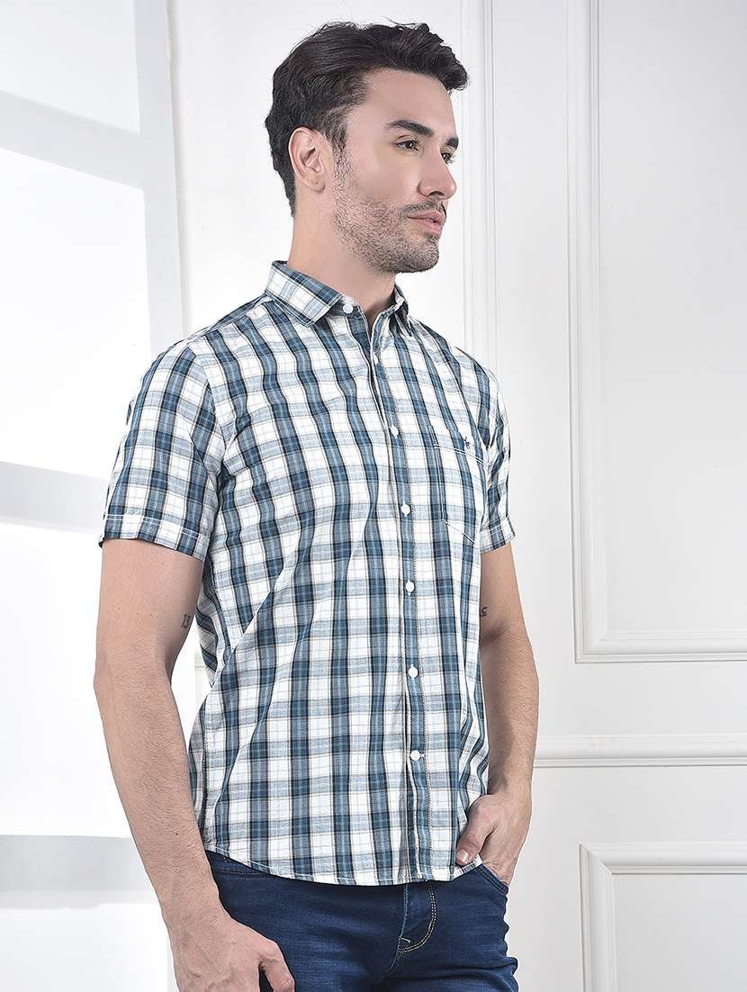 men checkered short sleeve regular fit casual shirt - 21984573 -  Standard Image - 2