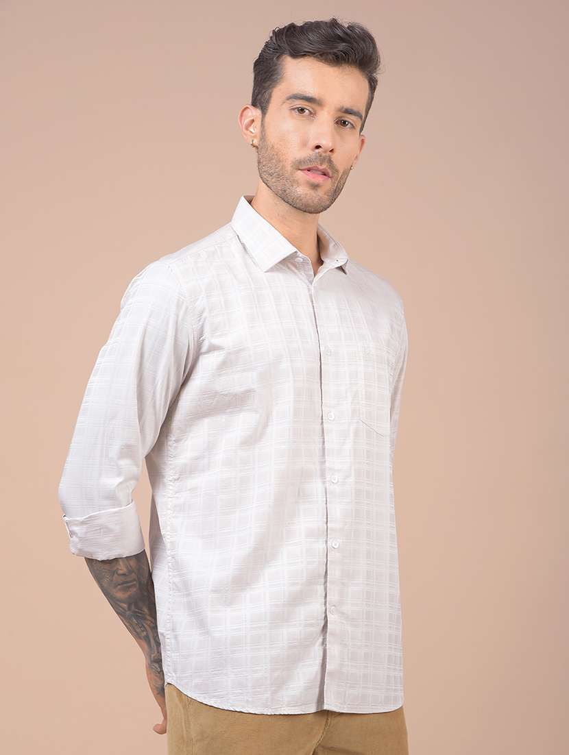 men checkered long sleeve slim fit casual shirt - 21984615 -  Standard Image - 2