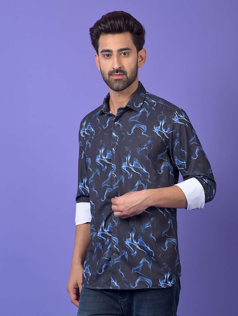 navy blue polyester casual shirt - 21984623 -  Standard Image - 2