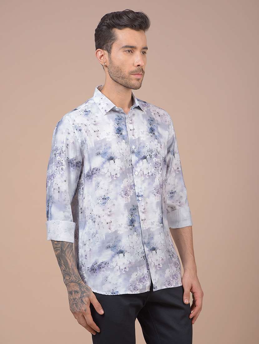 purple polyester blend casual shirt - 21984629 -  Standard Image - 2