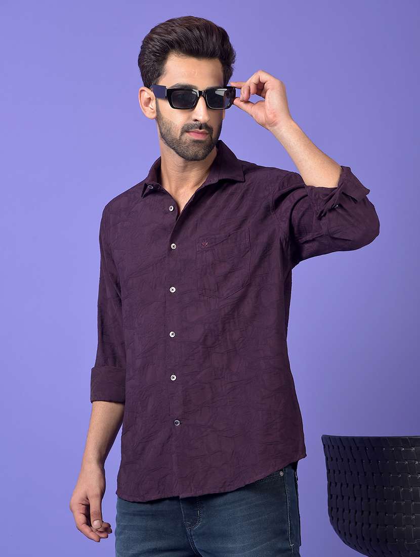 purple nylon casual shirt