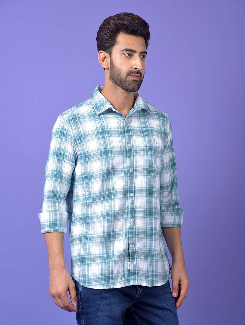 blue cotton casual shirt - 21984660 -  Standard Image - 2