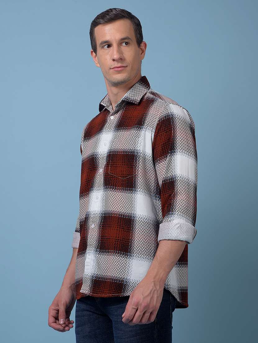 men checkered long sleeve regular fit casual shirt - 21984720 - Standard Image - 2