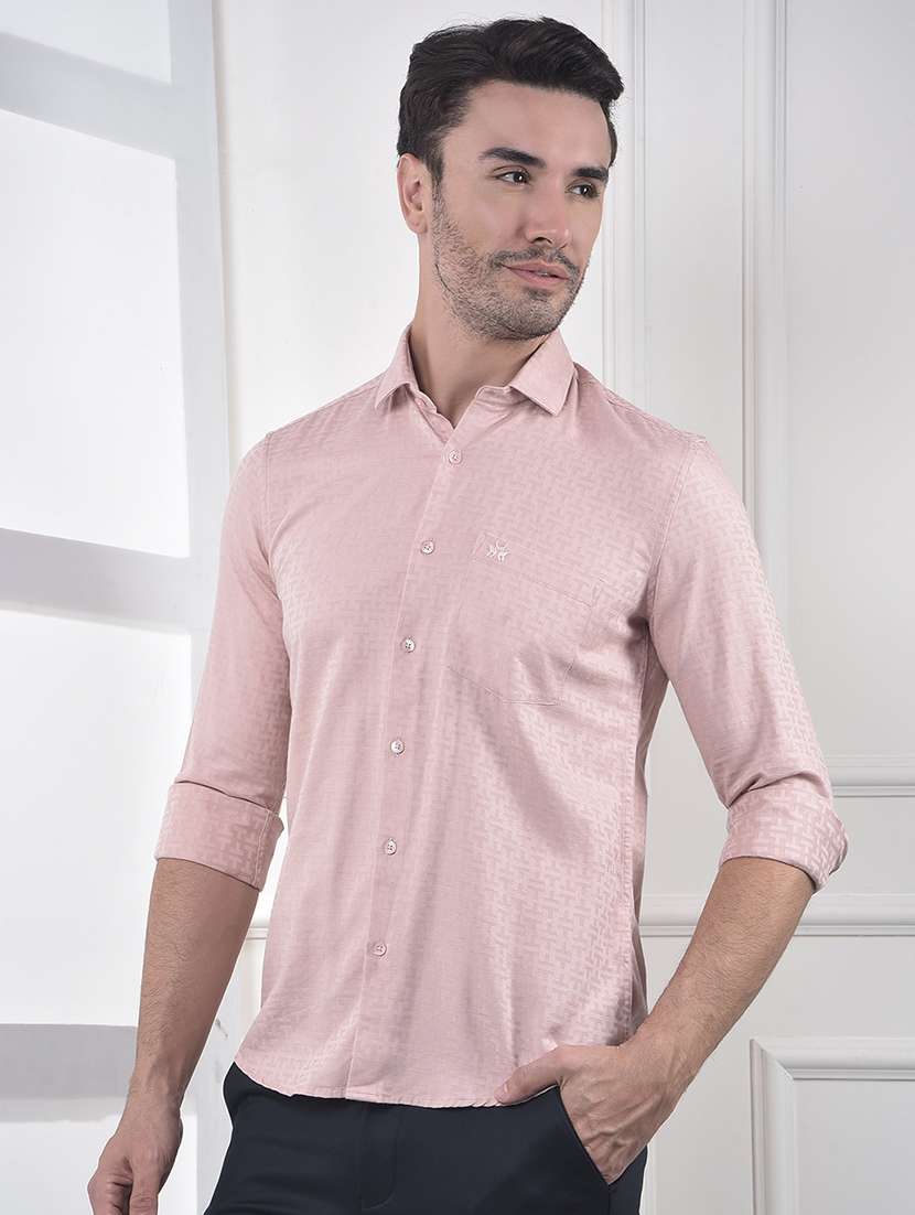 men self design long sleeve slim fit casual shirt - 21984763 -  Standard Image - 2