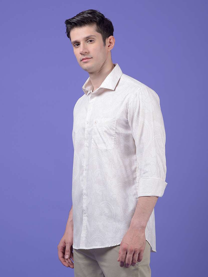 men printed long sleeve slim fit casual shirt - 21984814 -  Standard Image - 2