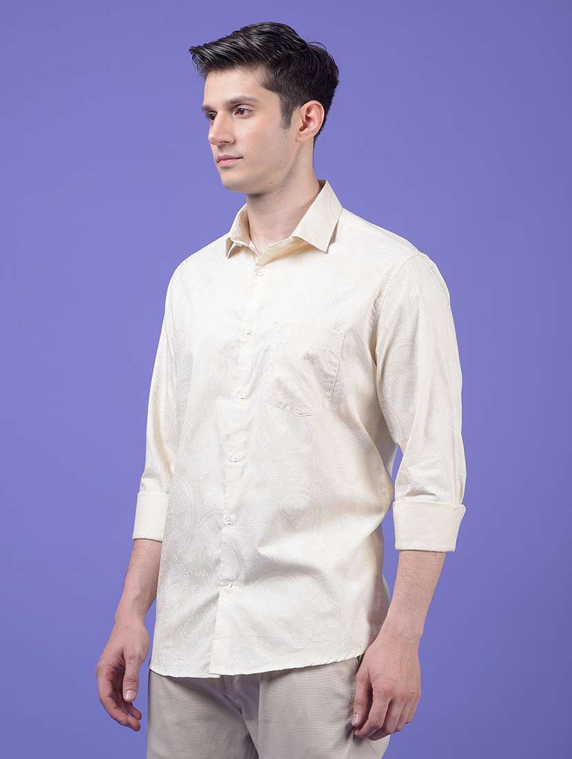 men printed long sleeve slim fit casual shirt - 21984815 -  Standard Image - 2