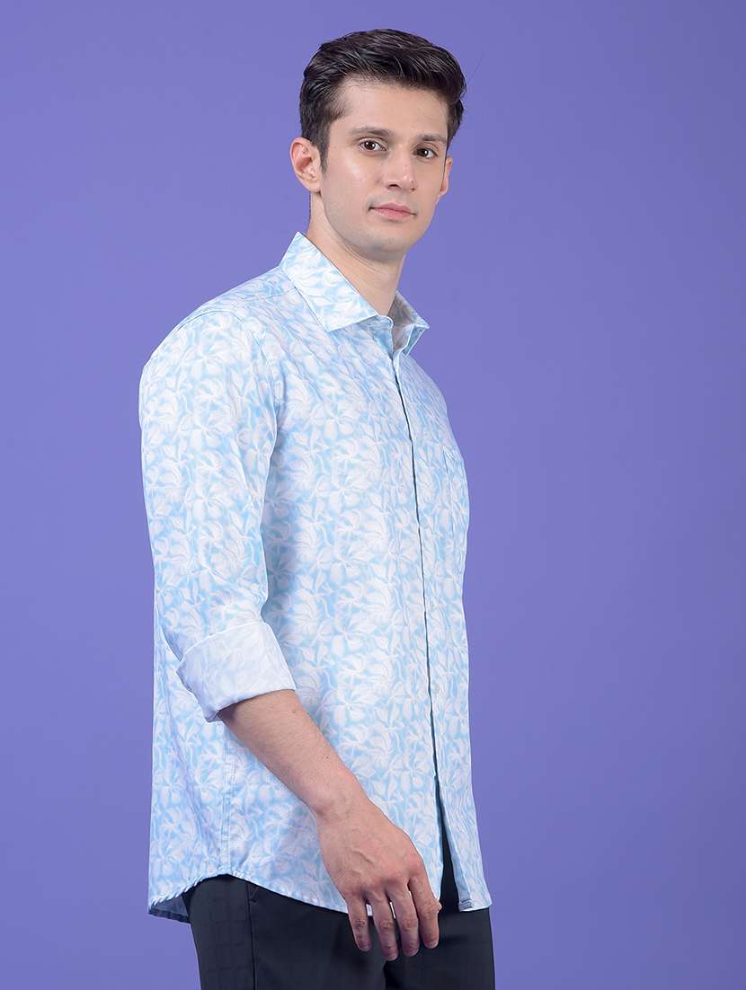 men printed long sleeve slim fit casual shirt - 21984818 -  Standard Image - 2