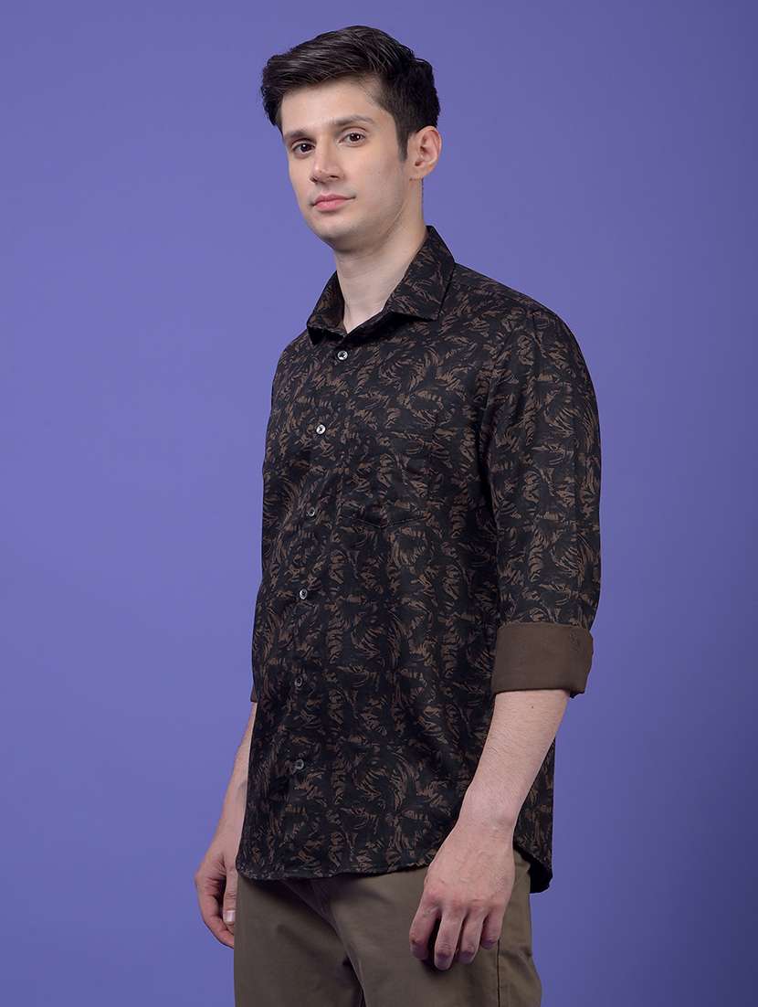 men printed long sleeve slim fit casual shirt - 21984821 - Standard Image - 2