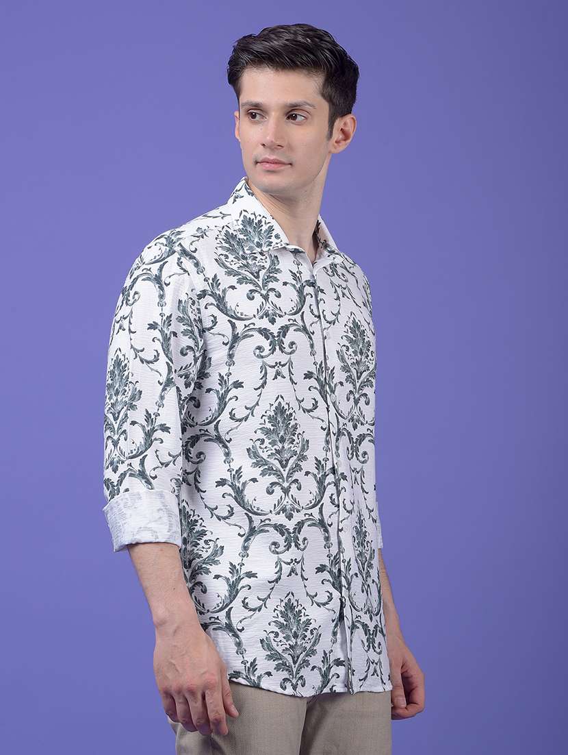 men printed long sleeve slim fit casual shirt - 21984825 - Standard Image - 2