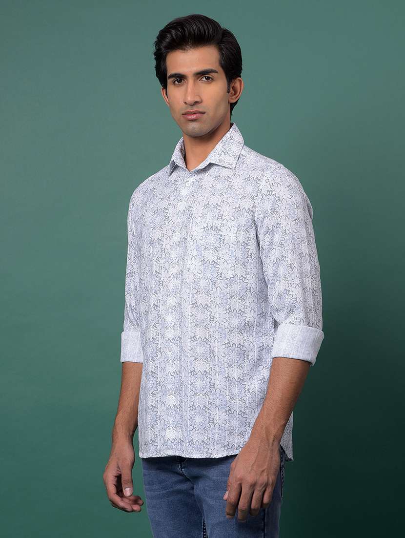 grey cotton blend casual shirt - 21984861 -  Standard Image - 2