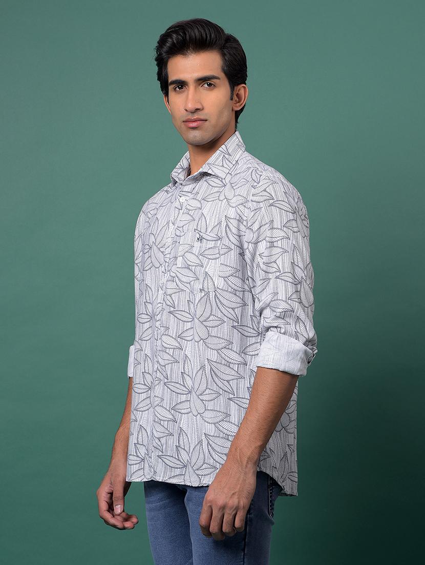 grey cotton blend casual shirt - 21984866 - Standard Image - 2