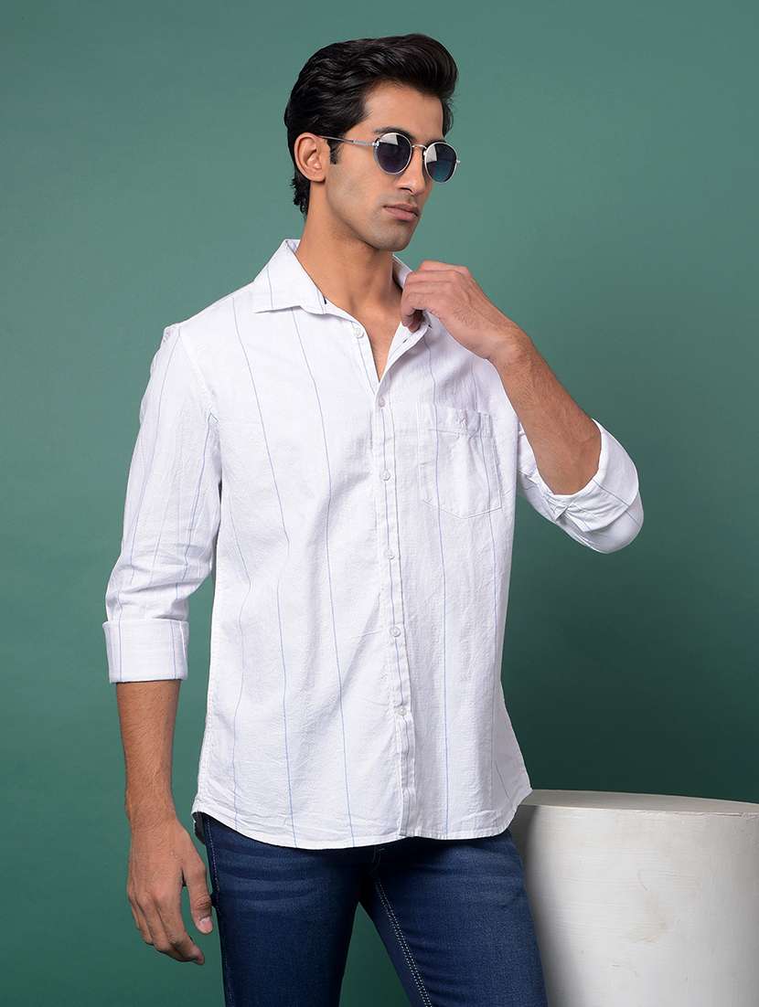 white cotton casual shirt