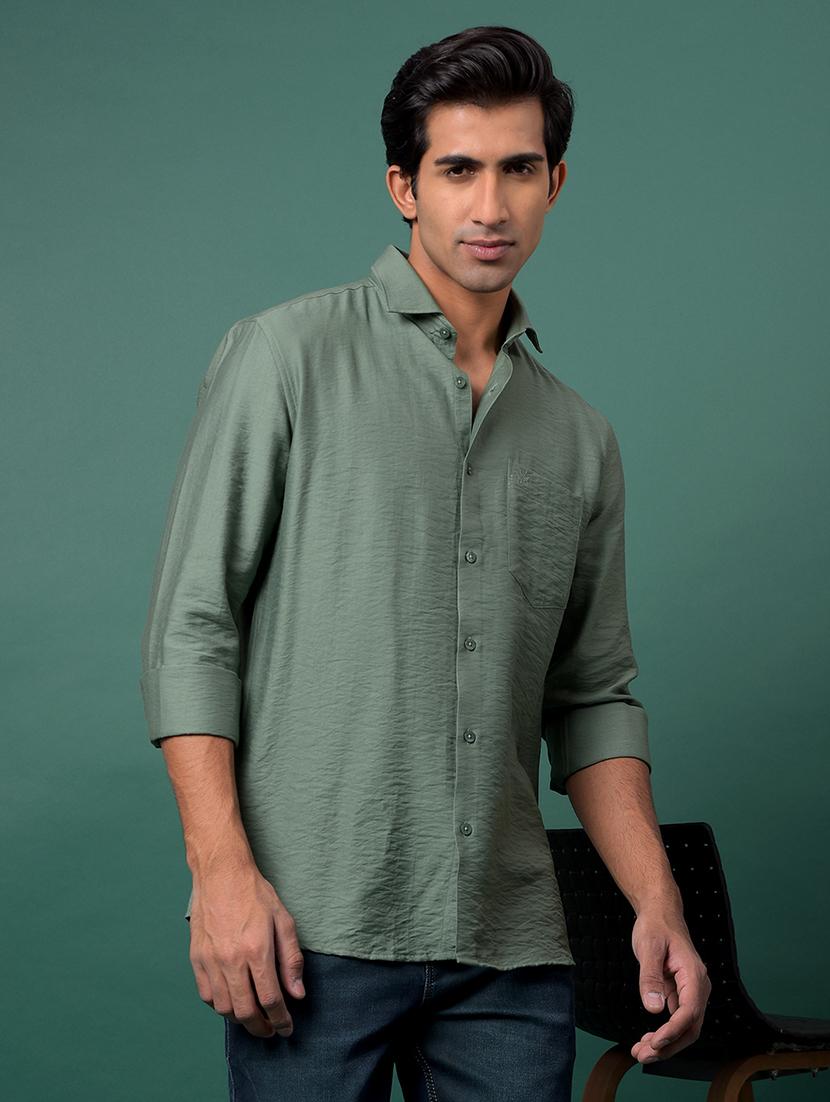 men solid long sleeve slim fit casual shirt - 21984928 - Zoom Image - 0