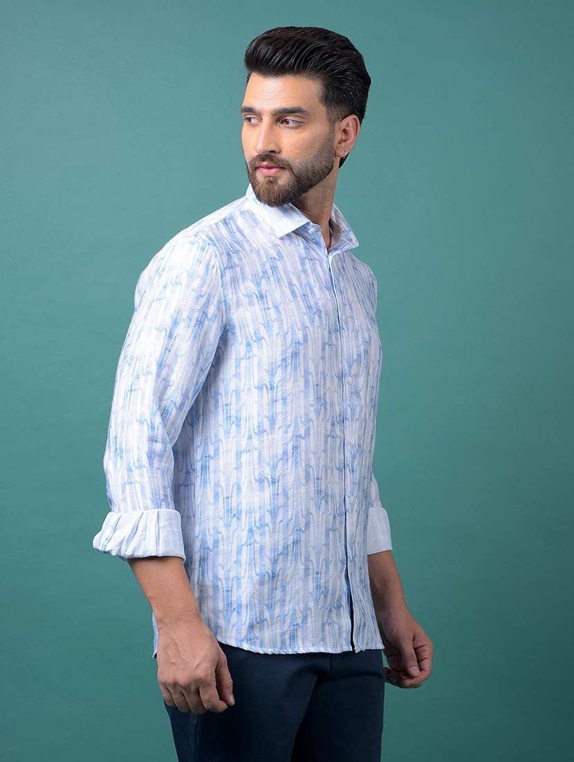 men printed long sleeve slim fit casual shirt - 21984938 - Standard Image - 2