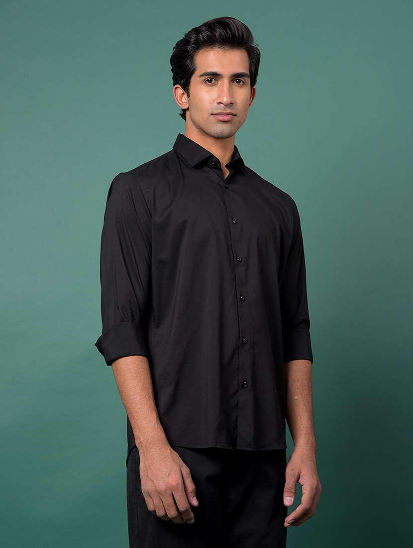 men solid long sleeve collared shirt - 21984957 -  Standard Image - 2