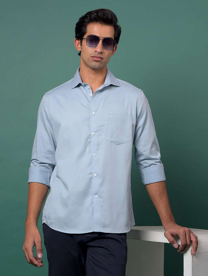 men solid long sleeve regular fit casual shirt