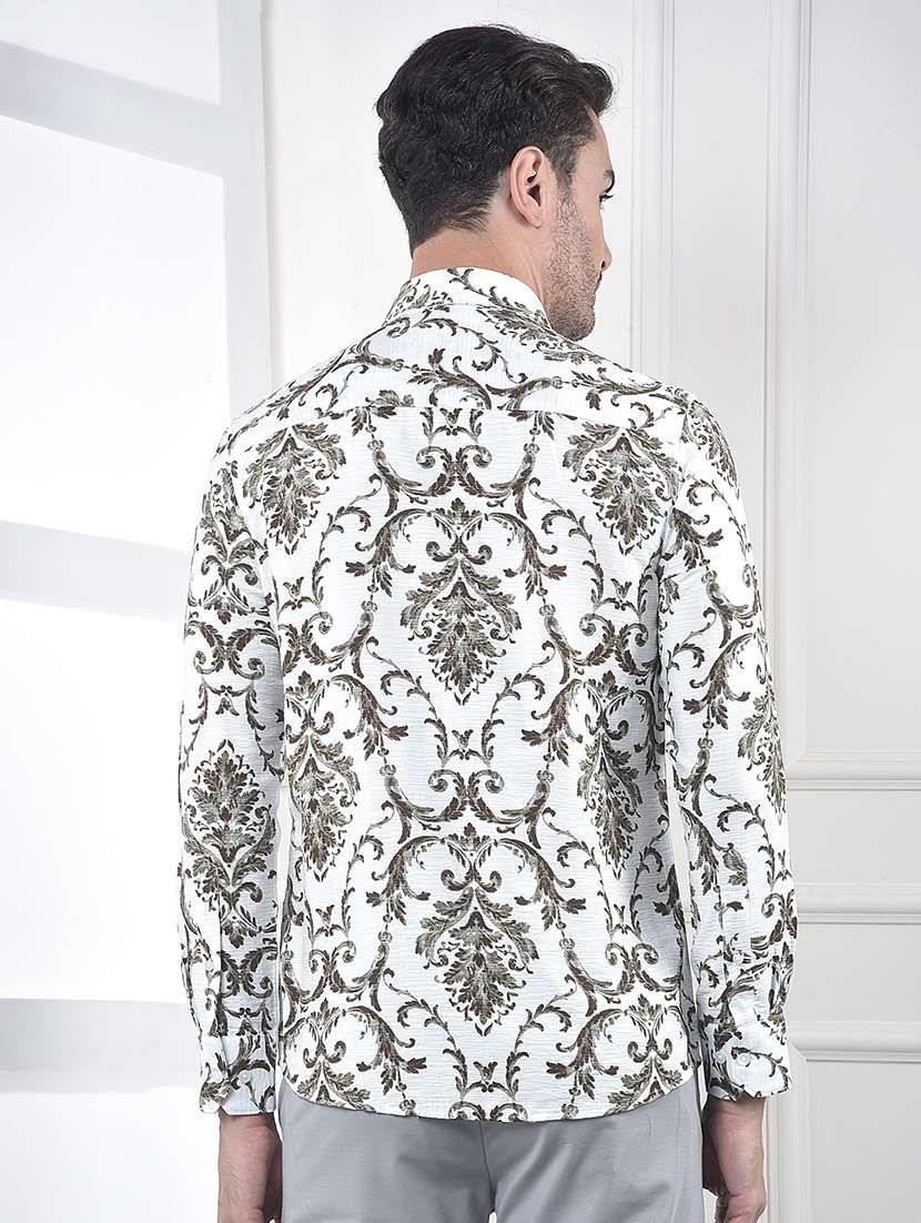 men printed long sleeve slim fit casual shirt - 21984961 -  Standard Image - 2