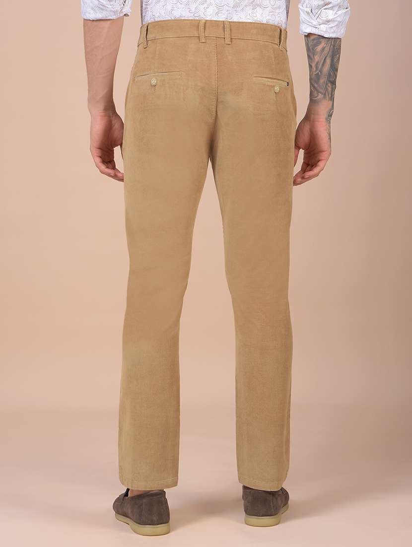 men solid mid rise straight fit corduroy trouser - 21985004 - Standard Image - 2