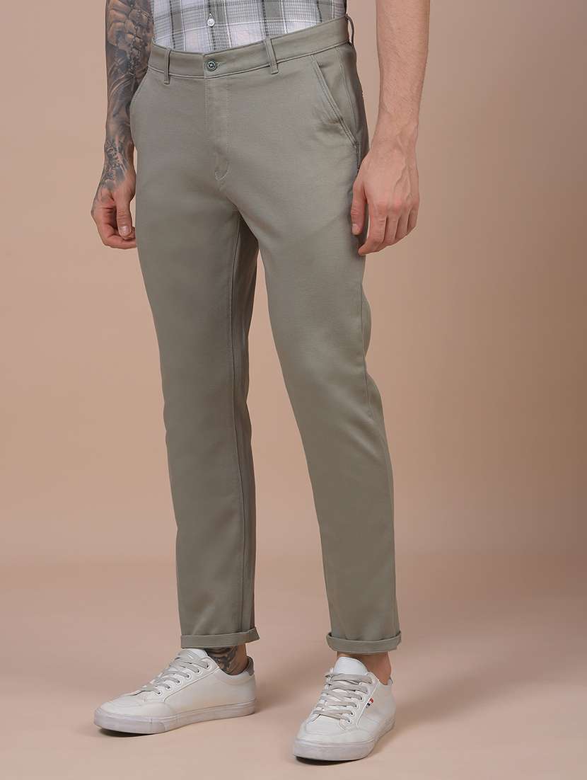 men solid mid rise slim fit chinos  - 21985020 -  Standard Image - 2