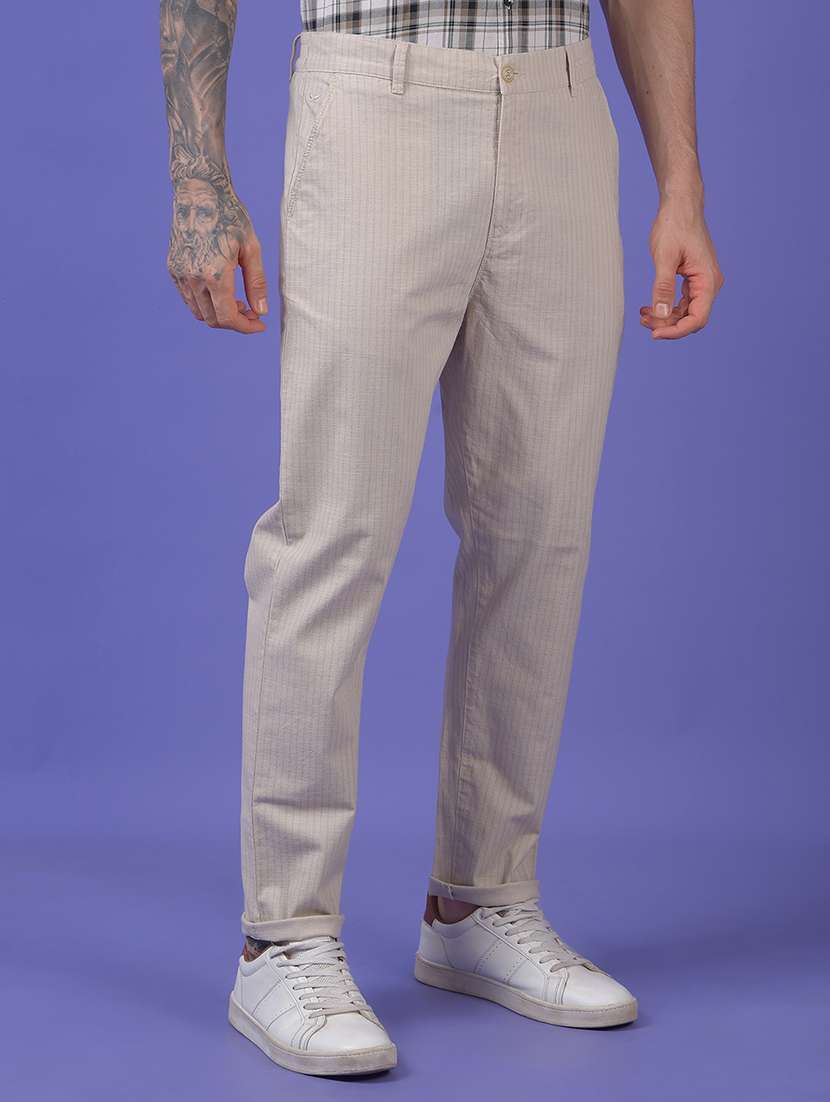 men solid mid rise straight fit chinos  - 21985026 -  Standard Image - 2