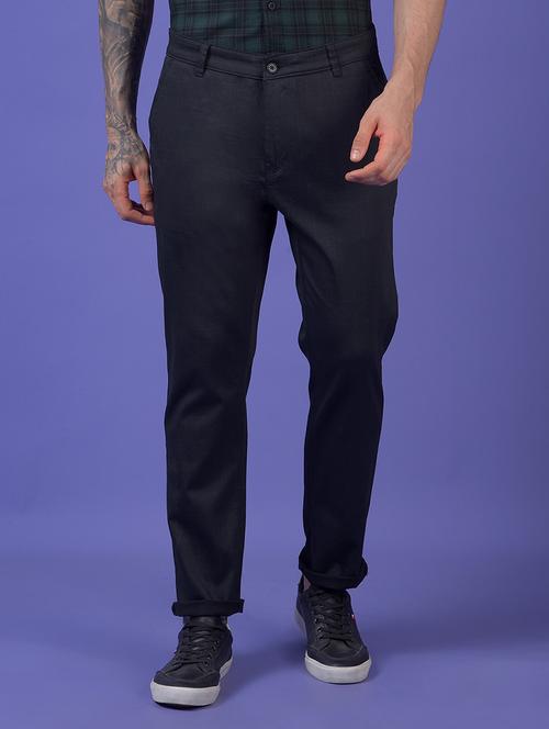 men solid mid rise slim fit chinos - 21985029 - Standard Image - 0