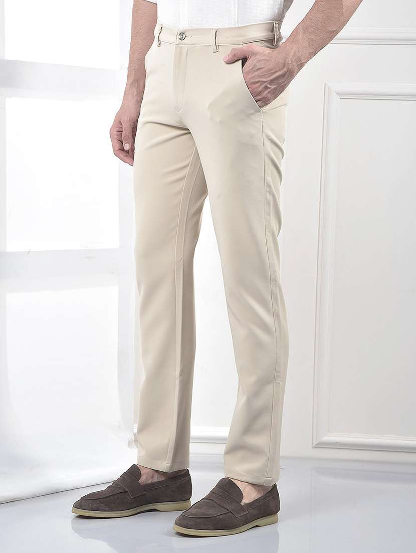 men solid mid rise slim fit chinos  - 21985032 -  Standard Image - 2