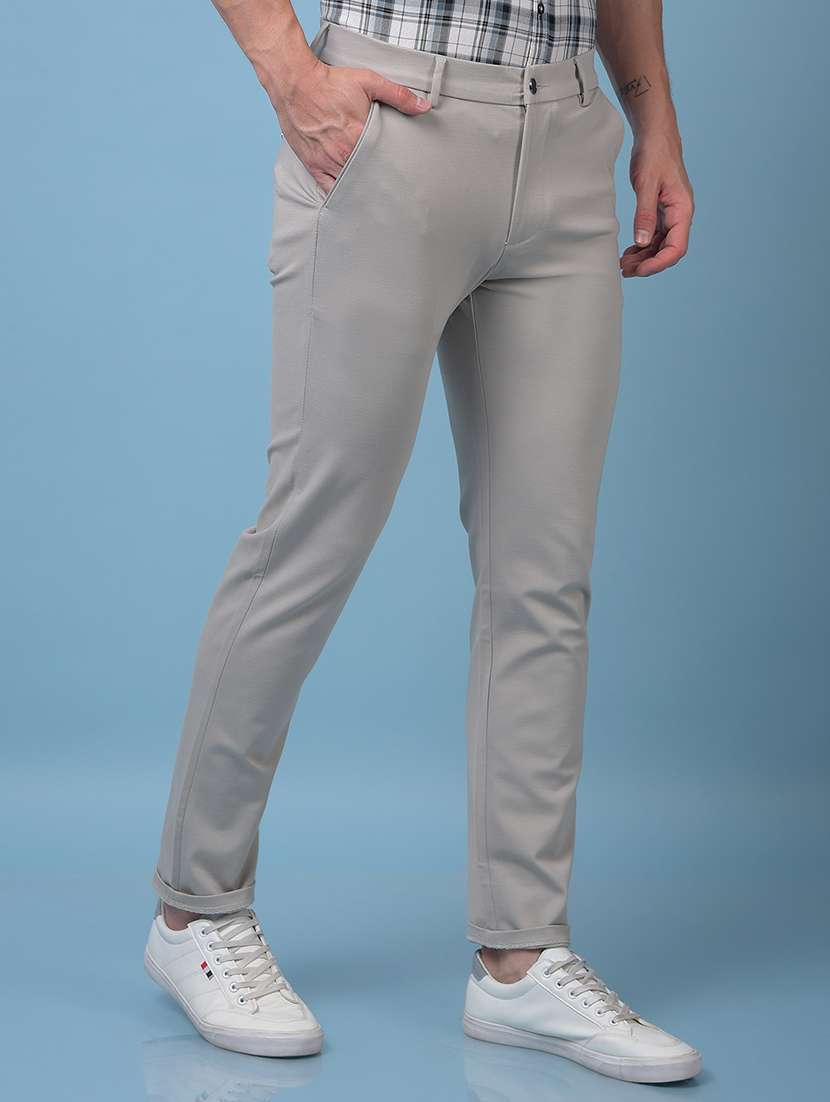 men solid mid rise slim fit chinos - 21985033 - Standard Image - 2