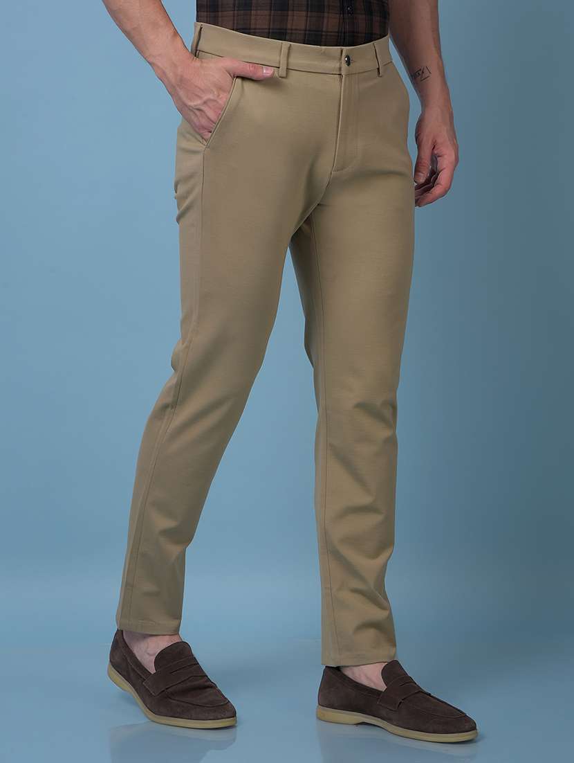 men solid mid rise slim fit chinos  - 21985034 -  Standard Image - 2
