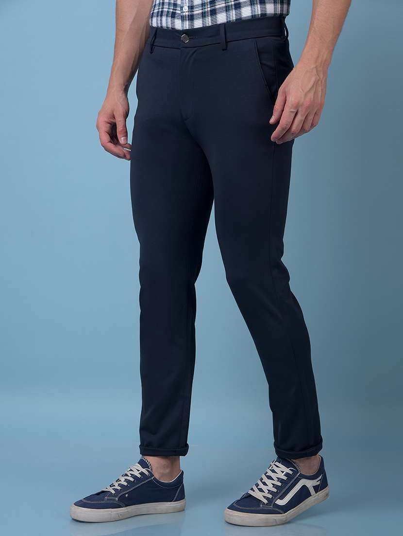 men solid mid rise slim fit chinos  - 21985035 -  Standard Image - 2