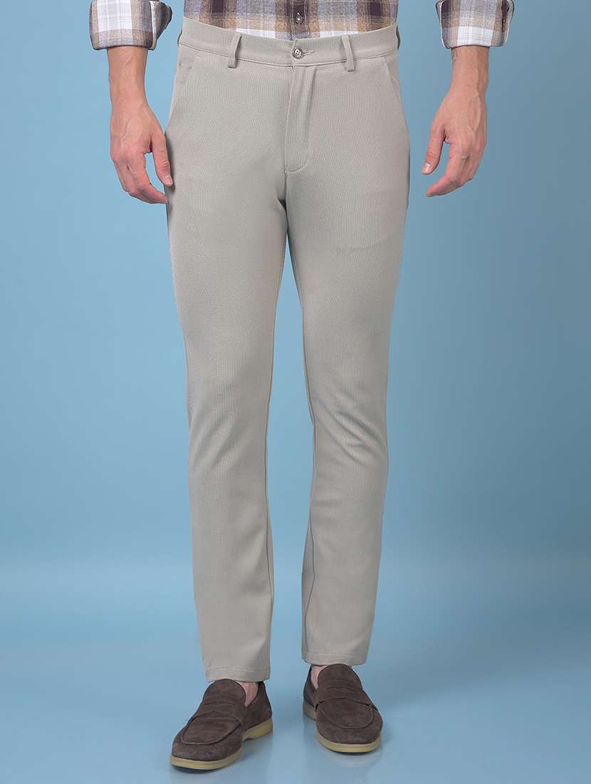 men solid mid rise slim fit chinos 