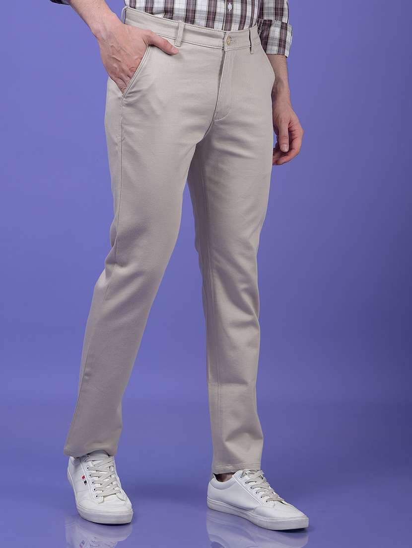 men solid mid rise slim fit chinos  - 21985052 -  Standard Image - 2